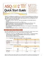 Ages & Stages Questionnaires®: Social-Emotional (ASQ®:SE-2): Quick Start Guide (English): A Parent-Completed Child Monitoring System for Social-Emotional Behaviors