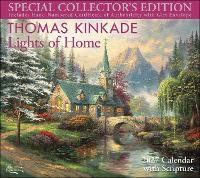 Thomas Kinkade Collector's Scripture Edition 2027 Deluxe Wall Calendar + Print: Lights of Home